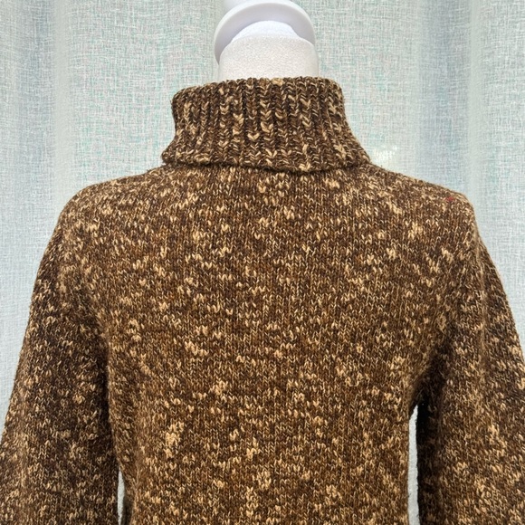 Ralph Ralph Lauren brown knitted turtleneck melange sweater - Picture 3 of 7